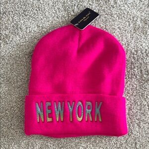 Vibrant Pink New York Beanie